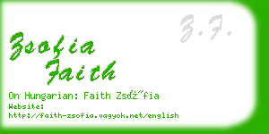 zsofia faith business card